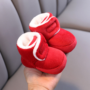 袜秋冬季 宝宝鞋 12个月1岁8 子保暖软底不掉学步前新生0 婴儿鞋