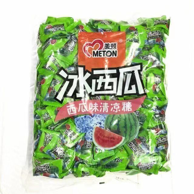美顿水果糖果冰西瓜味糖果绿茶味维生素口味糖果休闲小零食