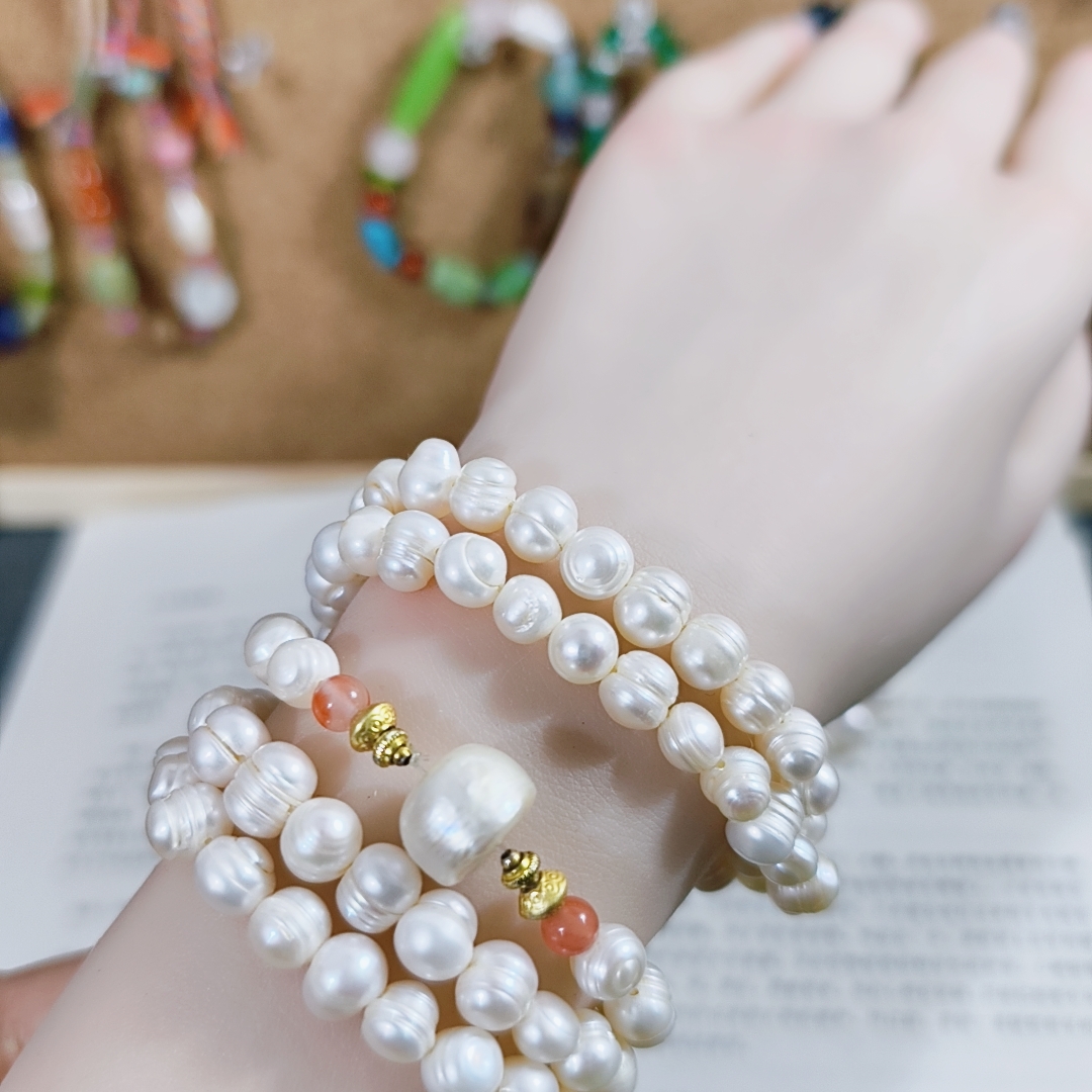 4-5圈淡水珍珠手串项链2用