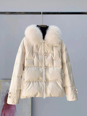 羽绒服水貂毛冬季外套女中国风