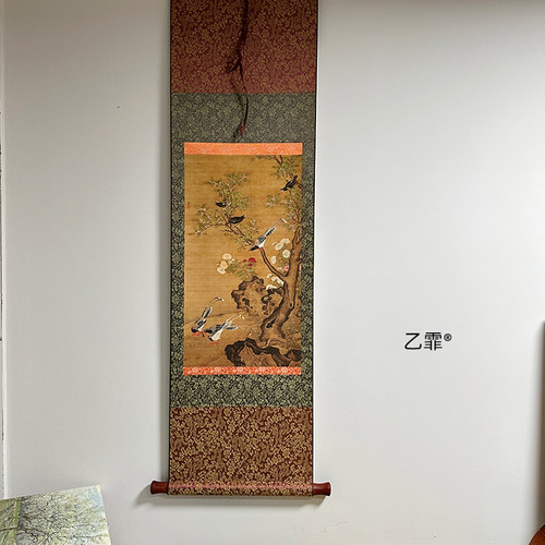 桂菊山禽图吕纪中古中式卷轴