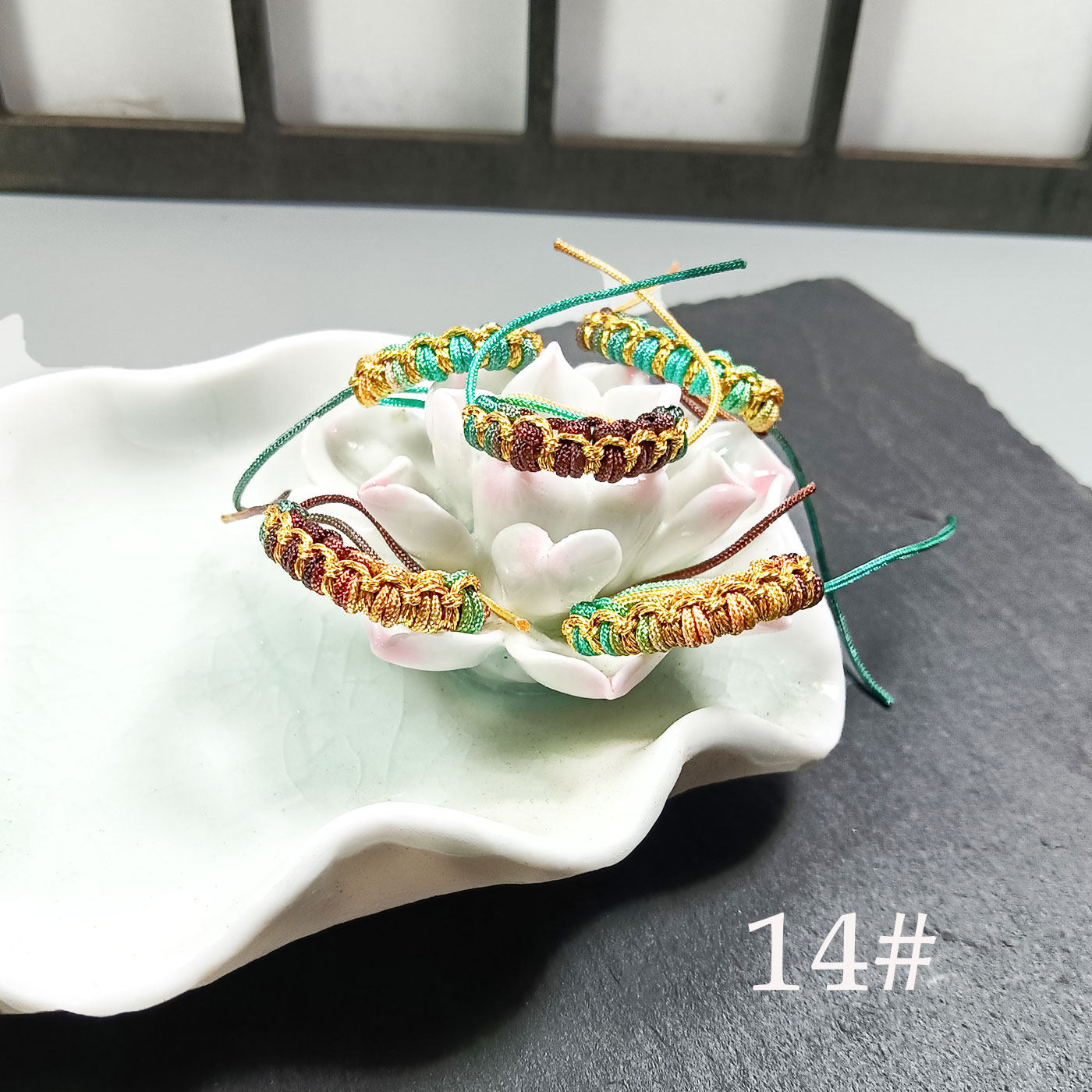 段染无痕莲花线圈半成品项链手把件饰品配饰国风手工编织diy材料