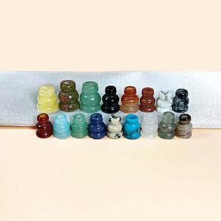 DIY饰品配件佛塔 玛瑙黄玉金沙蓝沙绿东陵汉白玉白松蓝松三通配饰