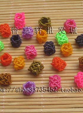 DIY配件材料 8*5MM 6*6MM直筒菠萝结 长纽扣线球菠萝扣 纯色1240