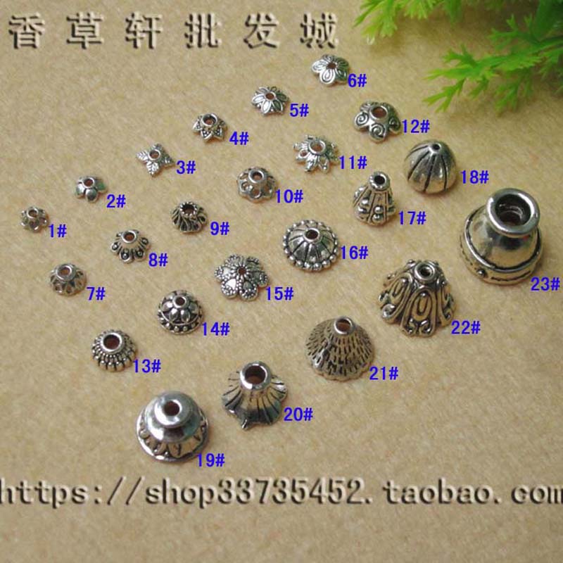 手工DIY饰品藏银花托花帽耳坠手链项链藏式金刚星月菩提配饰6606