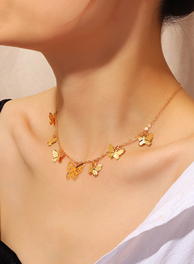 欧美跨境饰品  新款创意蝴蝶项链精致时尚吊坠锁骨链首饰个性配饰