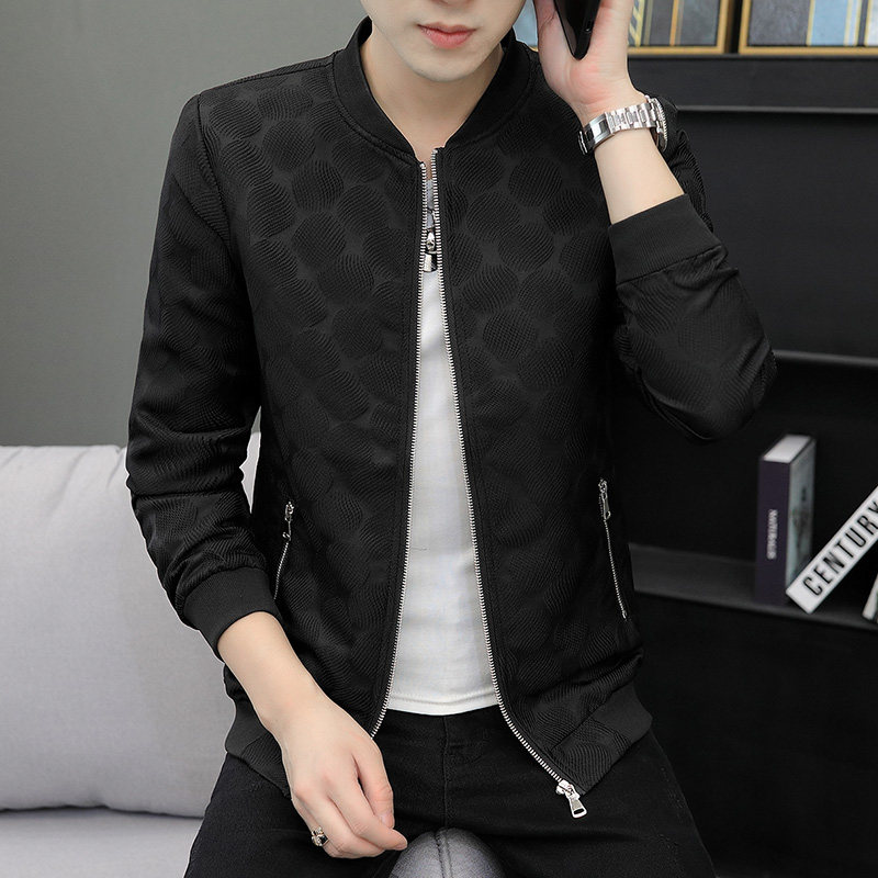 2023春秋新款青年男式刺绣夹克衫修身提花外套潮JK317p90,男装夹克,星座1507
