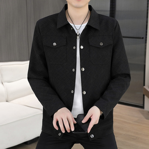春季主推新款翻领夹克男士时尚休闲青年外套潮JK323p90，男装夹克，星座1507