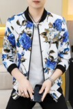 秋冬新款男士花夹克帅气印花时尚休闲修身加绒加厚外套9981p75，男装夹克，星座1507