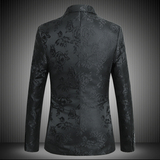 2023春季新款男式青年西装刺绣玫瑰提花修身花色帅气西服9916p130，男装西服，星座1507