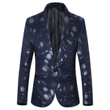 春秋新款男式西装休闲韩版青年修身花色西服外套男装9913-9915p98，男装西服，星座1507