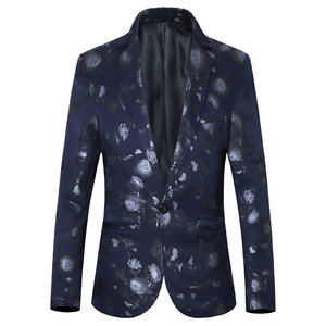 春秋新款男式西装休闲韩版青年修身花色西服外套男装9913-9915p98图片
