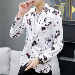 2023春秋季新款男式帅气西服休闲韩版青年潮修身花色9911-9912p85图片