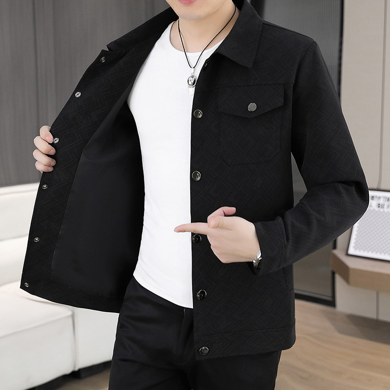 春季主推新款翻领夹克男士时尚休闲青年外套潮JK323p90,男装夹克,星座1507