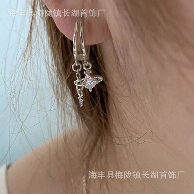 土星耳环女小众高级感REINA同款耳圈气质简约耳饰