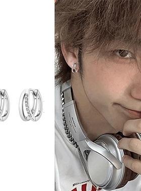 2026年新款耳环男士高级感养耳洞耳圈简约冷淡风耳饰潮男耳扣简约