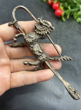 铜锁 铜麒麟锁 可使用 家居老式复古装饰 铜器 小锁 挂锁 单件价