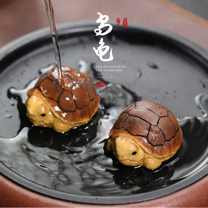 纯手工紫砂乌龟茶宠小摆件可养