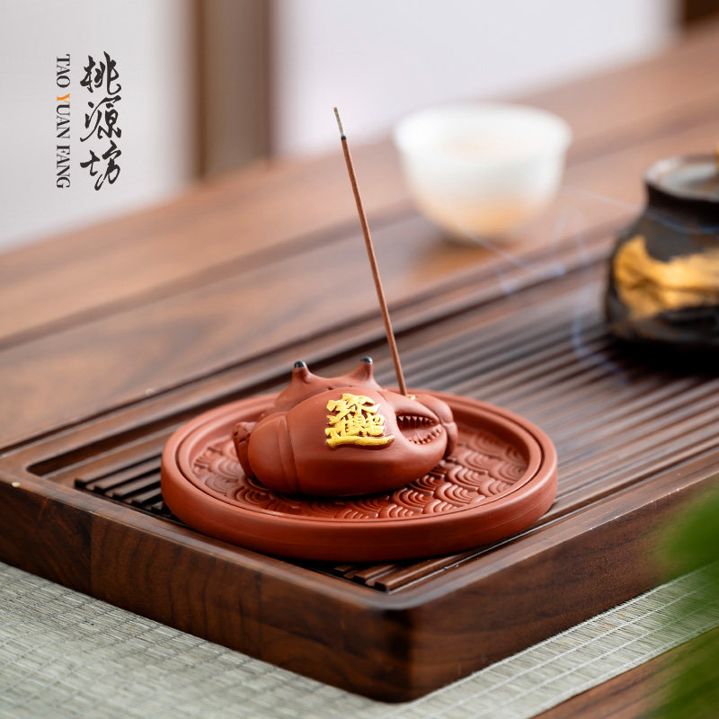 可爱小螃蟹线香底座香插香盘香座图片