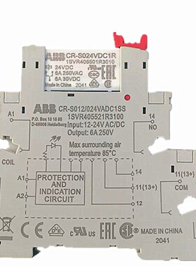 CR-S012/024VADC1SS 24VDC底座ABB端子式薄型CR-S024VDC1R 继电器
