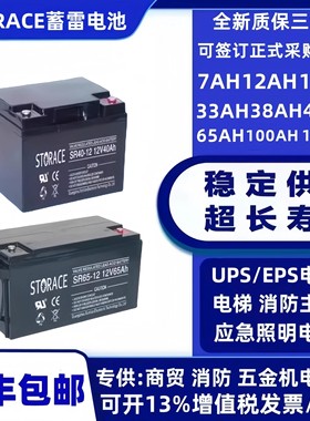 STORACE蓄雷蓄电池SR100-1212V100AH 65AH 50AH 38AH24AH UPS电源