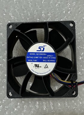 全新SJ SA120825BU 12V 1.62A 8CM 8025 4线 变频器散热风扇