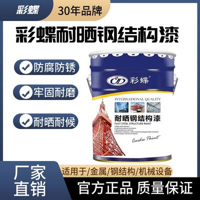 彩蝶耐晒钢结构漆栏杆彩钢瓦金属油漆钢构脚手架铁艺翻新漆