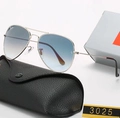 Silver frame gradient gray sheet (with original mirror box included) tempered glass lens
