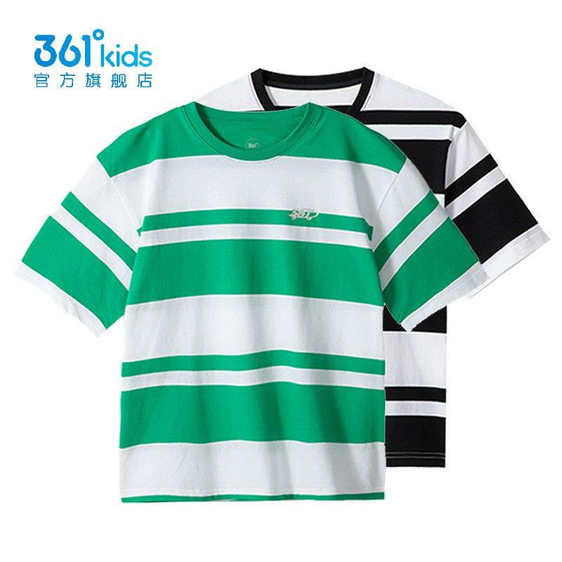 361男童条纹短袖新品2024秋夏纯棉针织上衣学生运动T恤K52433209
