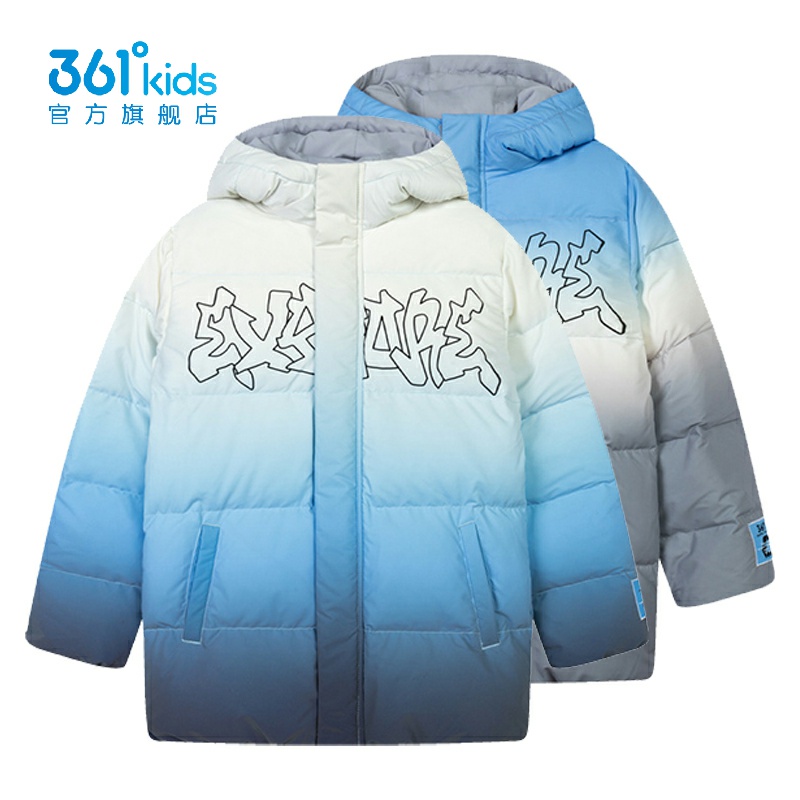 361男童渐变羽绒服中长款新品冬中大童保暖运动外套K52343902
