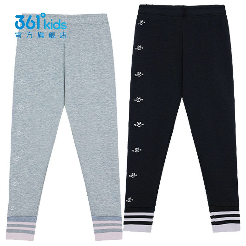 361度女童加绒打底裤新品冬紧身运动裤小童加厚长裤K62444505