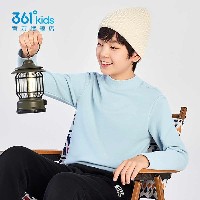 361男女童半高领打底衫新品2025冬绒面保暖内衣长袖T恤N32541201
