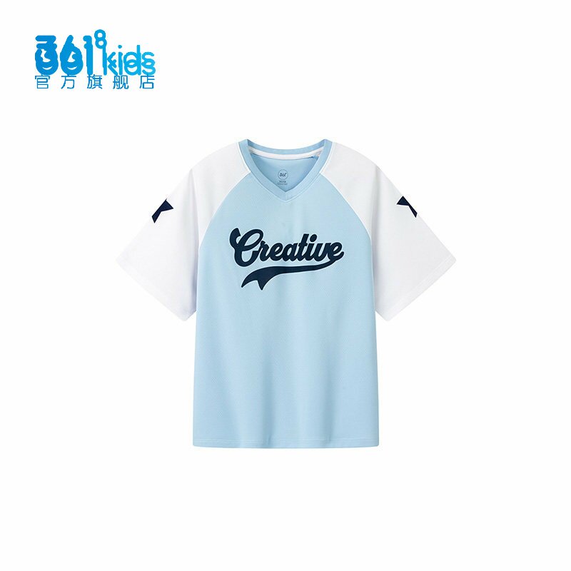 361男童运动T恤衫V领新品2025秋夏速干短袖学生插肩半袖K52533206