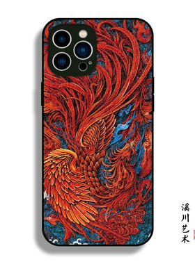 红色凤凰中国风艺术国潮手机壳