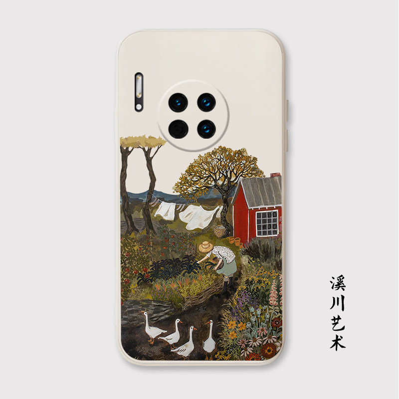 小众美式复古插画适用华为mate40/30pro/20荣耀X10/9x手机壳全包