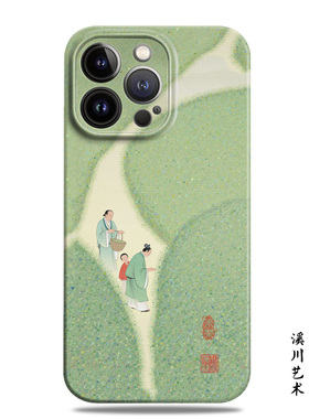 采茶东方美学古风艺术适用苹果17promax手机壳16小米15菲林华为nova14高级感mate70软P80荣耀400oppo一加vivo