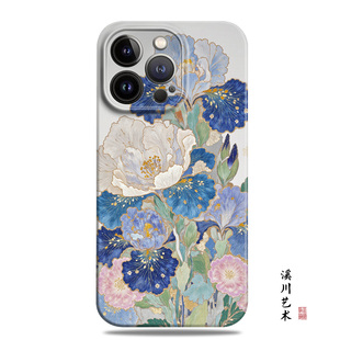 繁花新中式 国潮古风适用17air苹果16promax手机壳15小米14菲林华为nova13金箔mate60P70荣耀200小众oppovivo