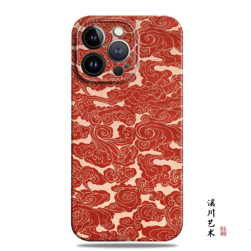 中式祥云纹国风设计手机壳文艺