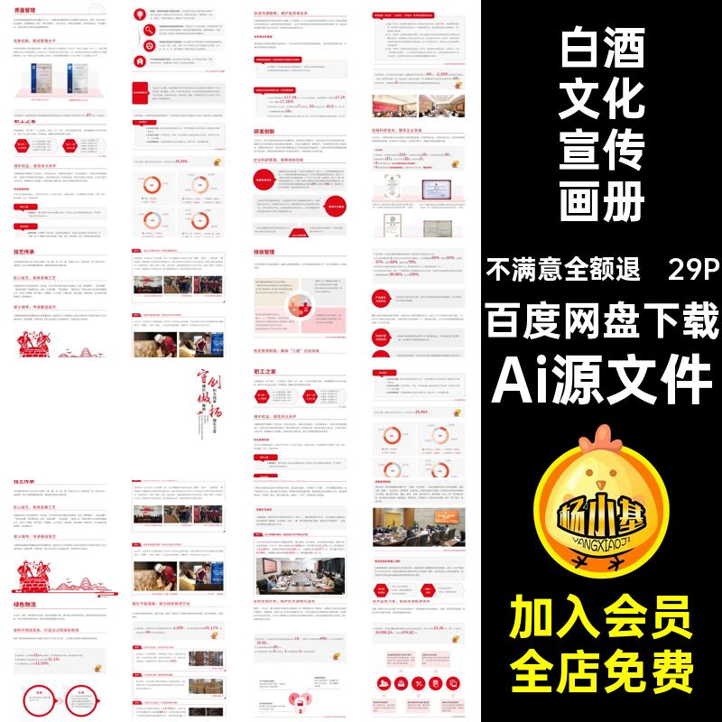 白酒文化宣传画册29P模板产品品牌企业Ai源文件AI手册历程公司