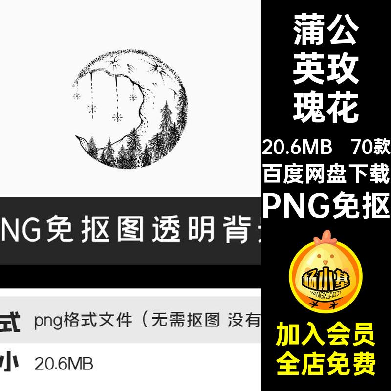 70款小花朵玫瑰花素材扣涂鸦png蒲公英图片简笔画免月亮ps抠菊花