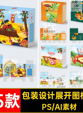 毕业作品产品包装盒设计礼盒源文件药膏展开图PSDpsd素材模板