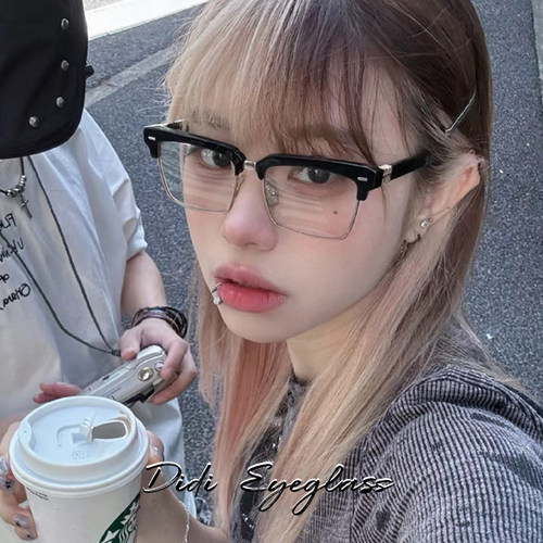 男女同款半框眼镜可配近视有度数