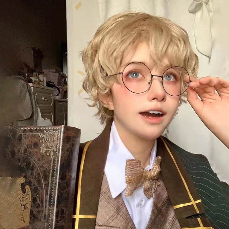 假发男短发全头套式自然蓬松正太假毛cos哈利波特同款仿真假头套