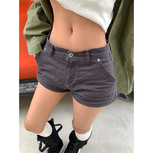 NECOYEP 美式复古直筒三分裤女辣妹夏季休闲显瘦简约百搭短裤
