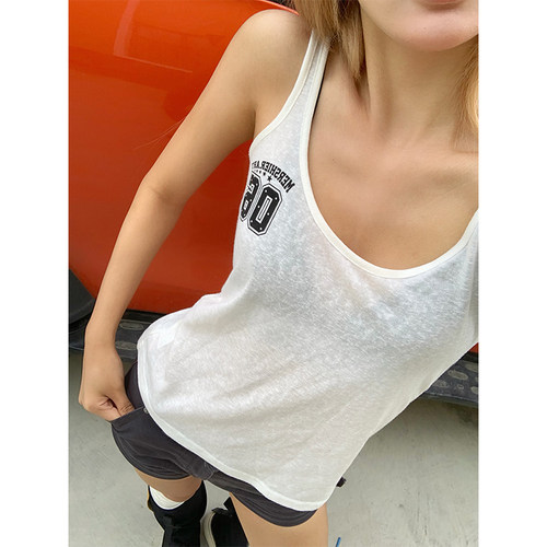 NECOYEP 美式设计感镂空蕾丝吊带背心女辣妹修身显瘦气质百搭上衣
