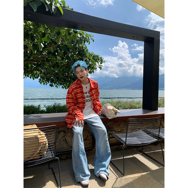 NECOYEP2024潮牌阔腿牛仔裤