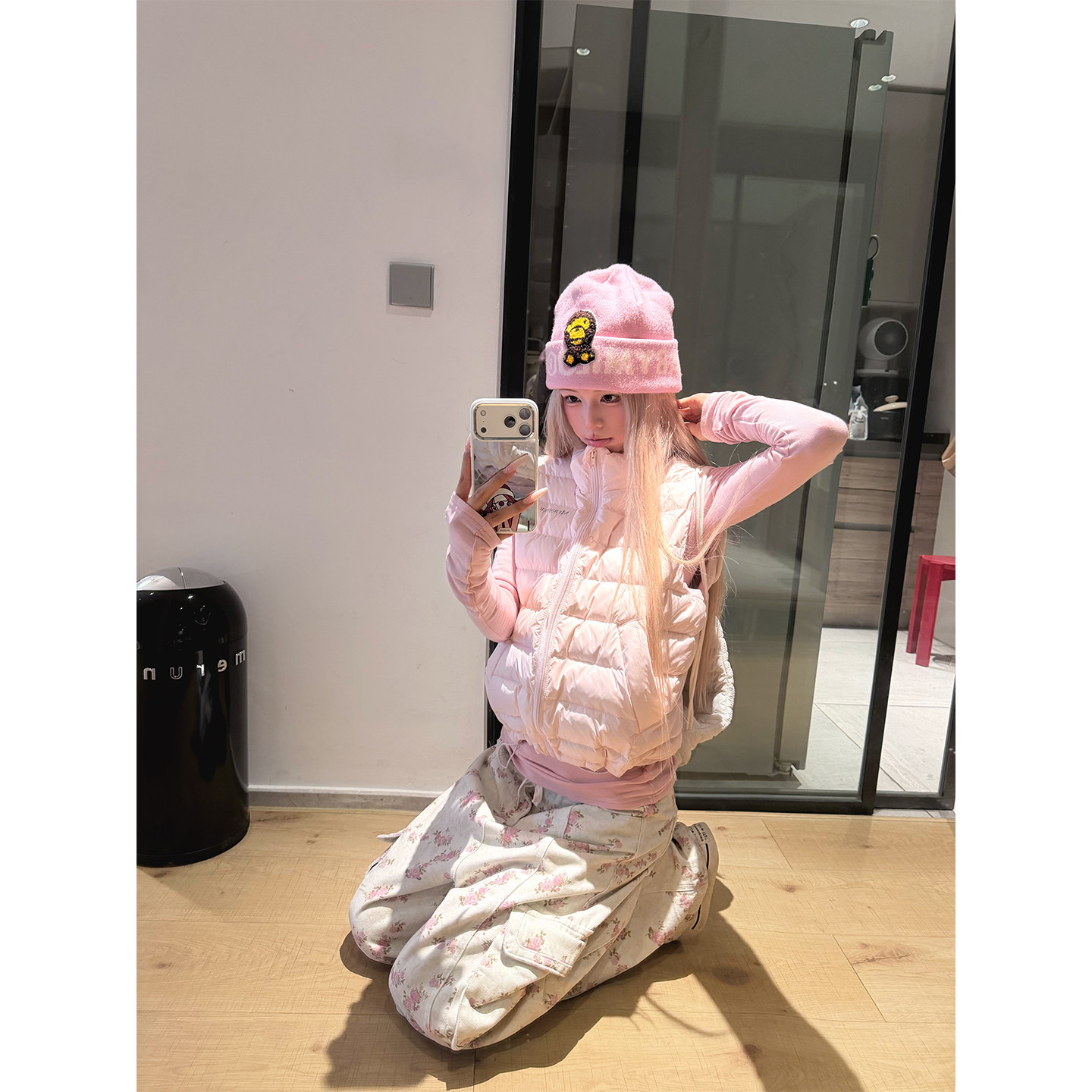 NECOYEP 美式立领抽绳羽绒马甲背心男女宽松休闲冬季叠穿外套