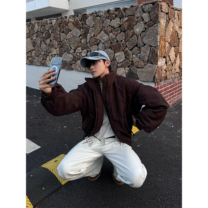 NECOYEP 美式基础款立领保暖羽绒服男女宽松百搭廓形防风保暖外套,男装,羽绒服,淘宝优惠券,粉丝福利购,淘宝优惠卷