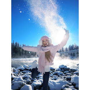 NECOYEP 美式复古毛领连帽短款羽绒服女冬季休闲百搭保暖外套