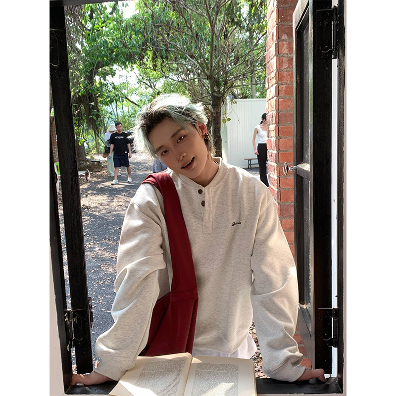 NECOYEP2024美式简约套头卫衣